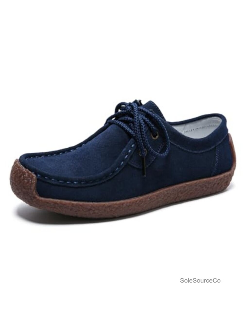 Suede Oxford Loafers Lace Up Memory Foam Comfort Driving Flats